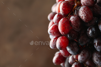 Ripe grape on brown background, space for text / Photodune, Misc