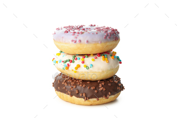 Tasty baked donuts isolated on white background / Photodune, Misc