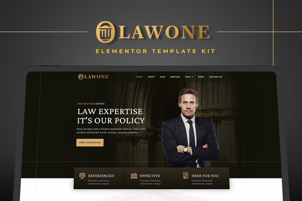 Lawone - Legal &  Law Firm Elementor Template Kit