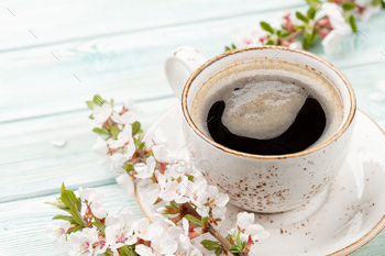 Morning espresso coffee cup and cherry blossom / Photodune, Misc