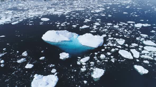 Majestic Antarctica Open Water Ocean Aerial View