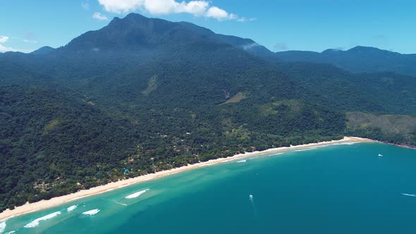 Paraty bay water. Beach landmark travel destination in Brazil.