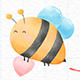 Bee Love Watercolor PNG and JPEG - GraphicRiver Item for Sale