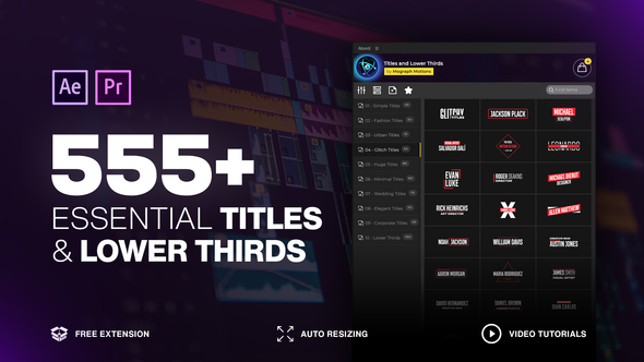 Titles and Lower Thirds Pack // 555+ Animations