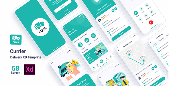 Cuva - Currier Delivery Adobe XD Template