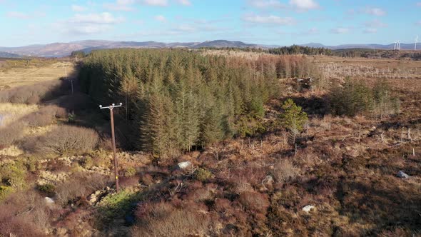 Flying Above Peat Bog in County Donegal  Ireland