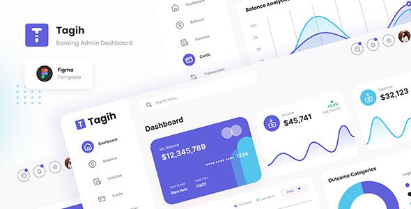 Tagih - Simple Neat Banking Admin Dashboard Figma