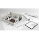 house 3d model with architecture drawing sheet - 3DOcean Item for Sale