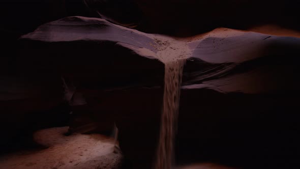 Sand falls in Antelope Canyon