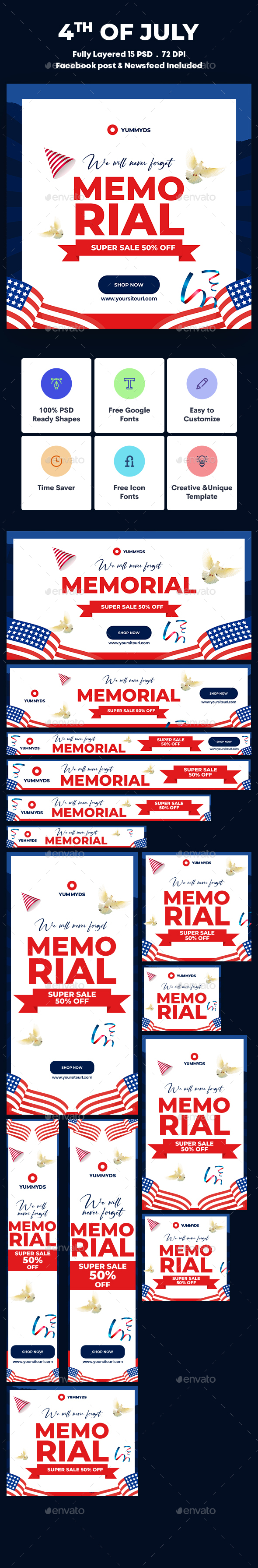 4th of July Banners Ad