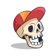 Funny Skull in Red Baseball Cap - GraphicRiver Item for Sale