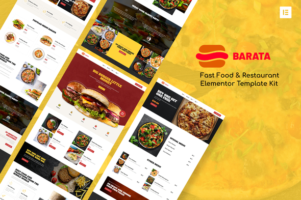 Barata - Fast Food & Burger Elementor Template Kit