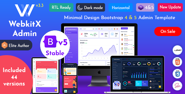 WebkitX Admin - Bootstrap 5 Admin Dashboard Template & User Interface / Themeforest, Site templates, Admin templates