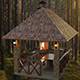 Detailed gazebo with fireplace and lighting - 3DOcean Item for Sale