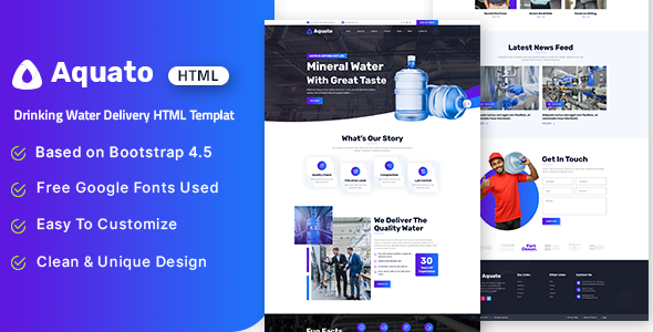 Aquato - Drinking Water Delivery HTML Template