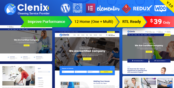 Clenix - Cleaning Services WordPress Theme