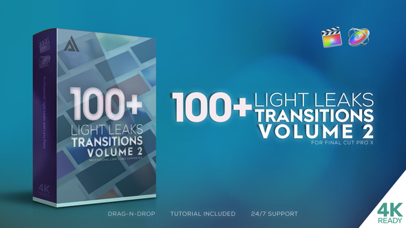 4K Light Leaks Transitions Vol 2 | For FCPX