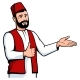 Positive Turkish Man in Fez Welcome Gesture - GraphicRiver Item for Sale