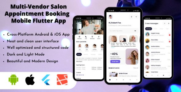 Multi-Vendor Salon Appointment Booking App - Flutter UI Kit