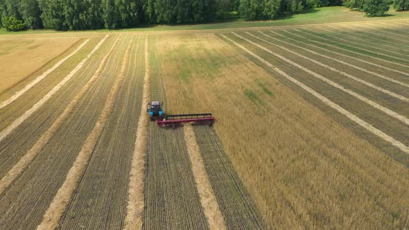 Aerial View of Combine Harvester