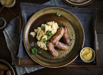 Bangers and mash food photography recipe idea / Photodune, Misc