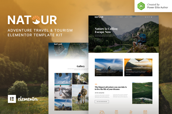 Natour – Adventure Travel & Tourism Elementor Template Kit