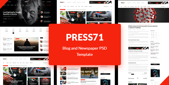 PRESS71 - Newspaper and Blog PSD Template