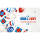 Balloons and Independence Day Fireworks on White - GraphicRiver Item for Sale