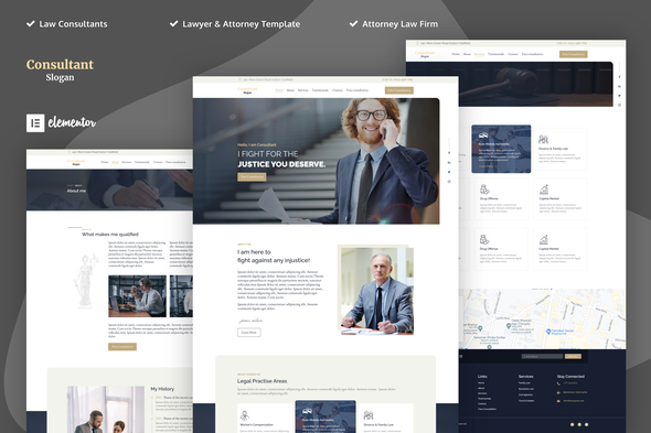 Consultants - Lawyer & Attorney Elementor Template Kits