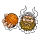 Viking Basketball Ball Sports Mascot Cartoon - GraphicRiver Item for Sale