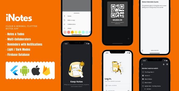 iNotes - Keep Notes and To-Dos app With Firebase, plus a Clean & Minimal UI