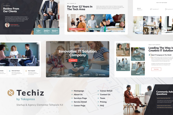 Techiz | Business & Startup Elementor Template Kit