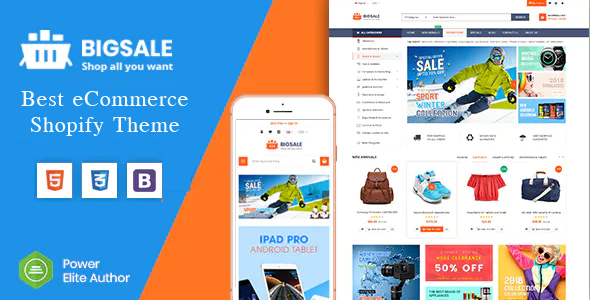 BigSale - The Clean, Minimal & Unlimited Bootstrap 4 Shopify Theme (12+ HomePages)