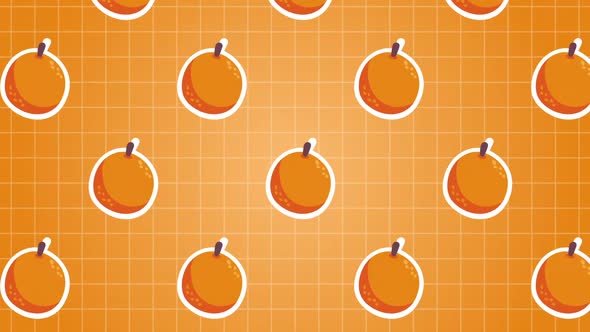 Orange Fruits Food Animation Background