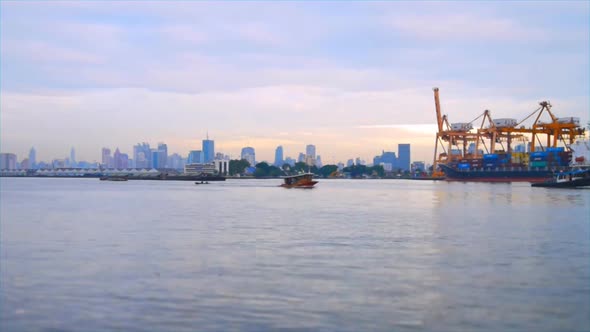 Speed Video Of Port At Morning In Thailand