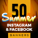 50-Facebook & Instagram Summer Banners - GraphicRiver Item for Sale