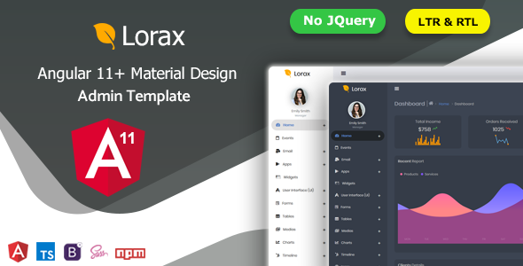 Lorax - Angular 12+ Material Design Admin Template