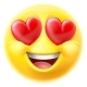 Love Hearts Eyes Emoticon Emoji Cartoon Icon - GraphicRiver Item for Sale