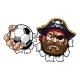 Pirate Soccer Football Ball Sports Mascot Cartoon - GraphicRiver Item for Sale