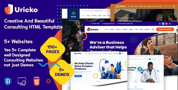 Uricko Multipurpose Consulting HTML Template + RTL Ready