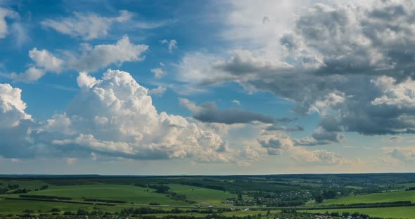 Blue Sky White Clouds Background Timelapse