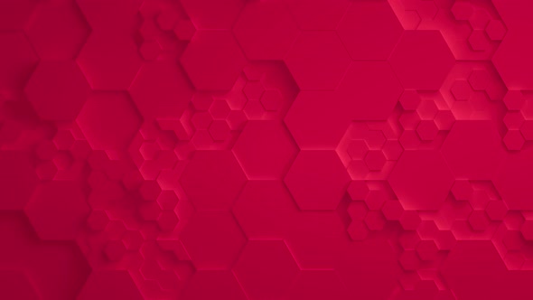 Red Abstract Hexagon Geometric Surface Seamless Loop  UHD