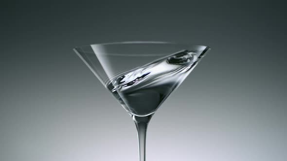 Cocktail in martini glass, Slow Motion