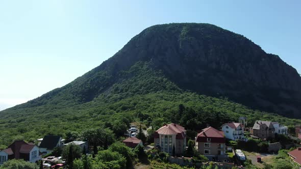 A Picturesque Small Village at the Foot of Ayu Dag Mountain on the Crimean Peninsula Near Alushta