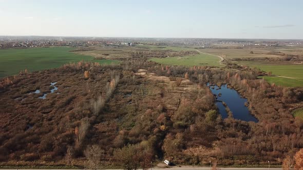 Autumn Landscape Aerial View 03