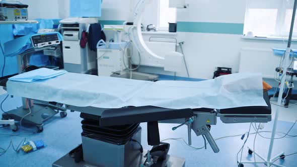 Surgery room with modern equipment.