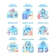 Medical Engineering Set Icons Vector Illustrations - GraphicRiver Item for Sale