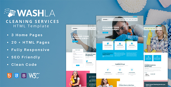 Washla - Cleaning Services HTML Template