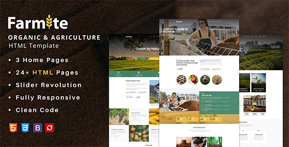 Farmite - Organic & Agriculture Food HTML Template