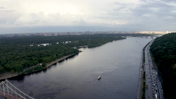 Aerial Sunset View of the Kyiv View